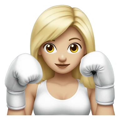 Boxing blonde girl with white gloves sticker