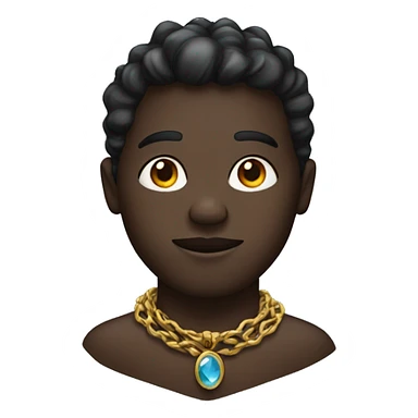 A dark skin with necklace around his neck sticker