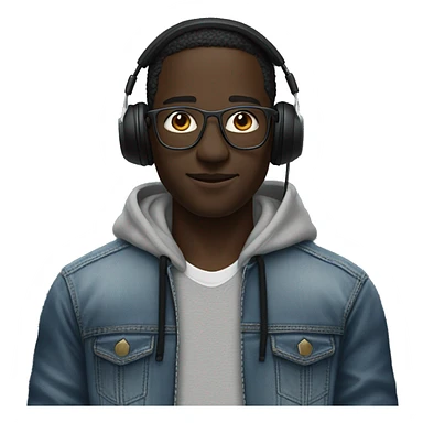 a darkskinned gentleman wearing Apple’s vision pro headset, a teared hoodie and baggy jeans  sticker