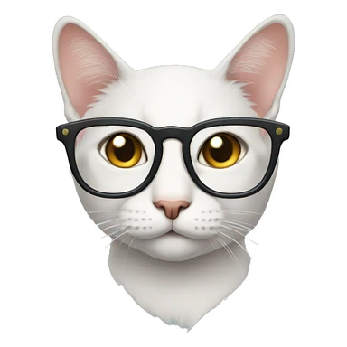 curious cat with glasses sticker