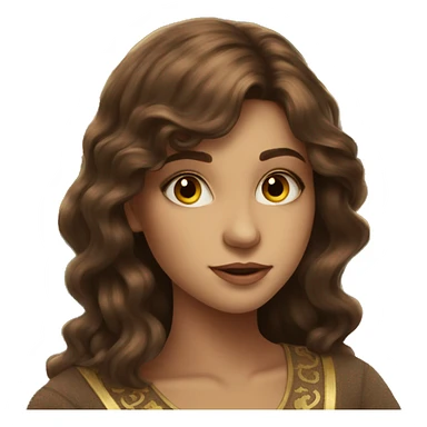 Brown hair beautiful girl with brown tarot gold cards sticker