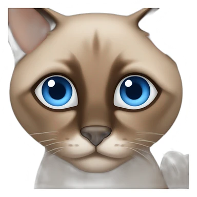 a chocolate brown Siamese cat with blue eyes sticker