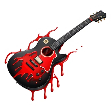 Black guitar with blood drips sticker