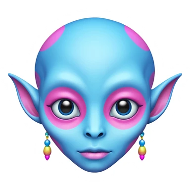 alien living in desert, pink/blue colorful, accessories, just face  sticker