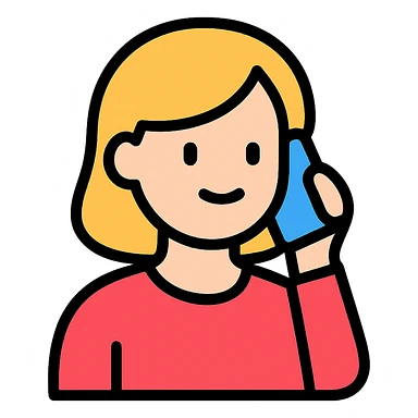 colored icon of a woman talking on the phone sticker