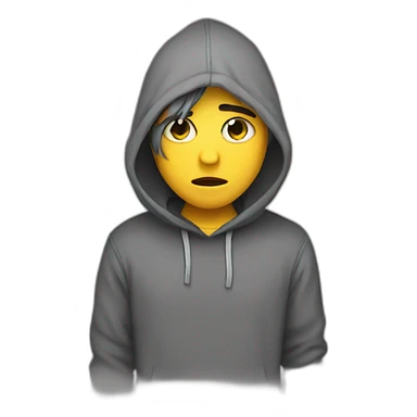 Emo with a gray hoddie sticker
