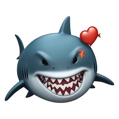 shark is kissing sticker