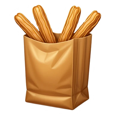 Un sac en papier normal avec à l’intérieur plusieurs churros au caramel bien sucree sticker