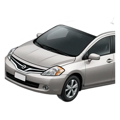 Nissan Tiida 2011 gris claro y de medio lad sticker