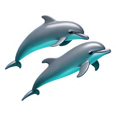 Dolphins with rainbows on background and starts sticker
