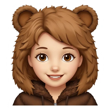 girl wearing bear costume sticker