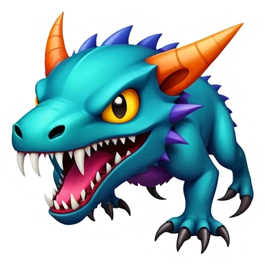 Randomly-colored dark colorful Fakémon-creature sticker