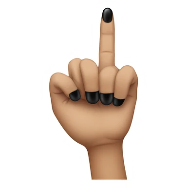 Middle finger with black polish sticker