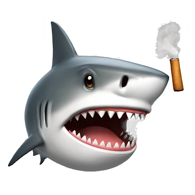 Shark smoking sticker