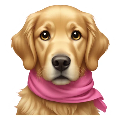 Golden Retriever with a pink neck scarf  sticker