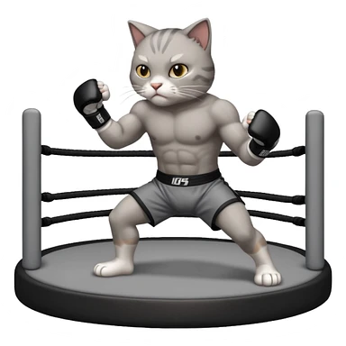 cat doing MMA fighting sticker
