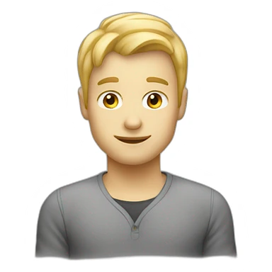 Blond man programmer hazelnut sticker
