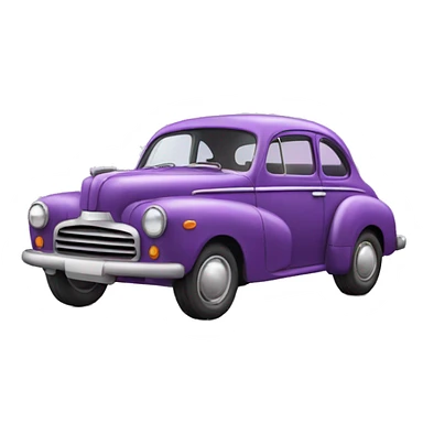 Carro morado con corazones lilas  sticker