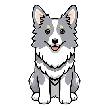 Grey spotted Merle Border Collie dog full body sticker
