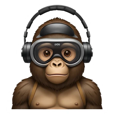 gorilla wearing a virtual reality headset sticker