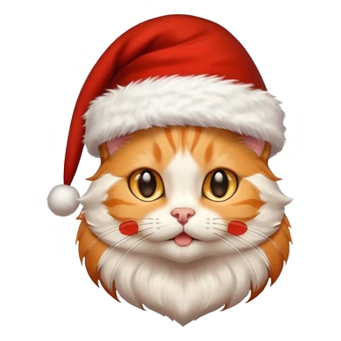 Light orange tabby kitty in a Santa hat sticker