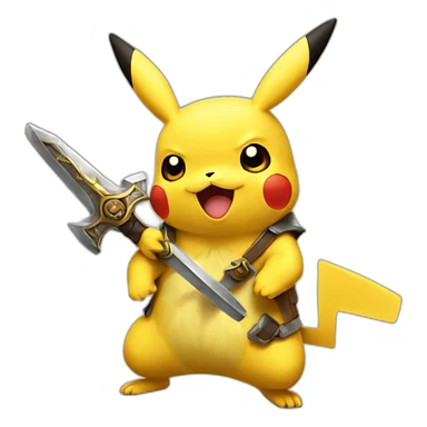 pikachu with a sword sticker