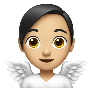 Asian Angel with black hair sticker