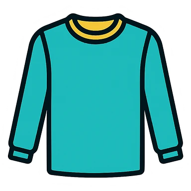 long sleeve shirt icon with color and black outlines sticker