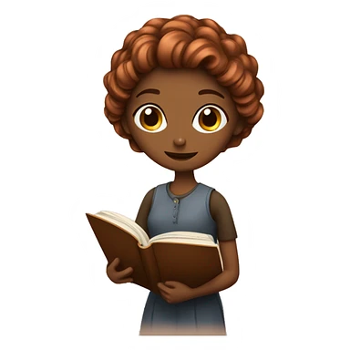 copper girl reading a book sticker