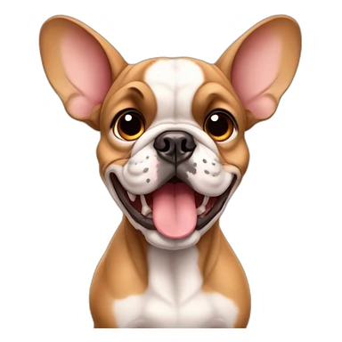 Fawn France-BullDog with big ears and big mouth sticker