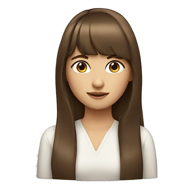 Pretty girl with long brown hair and bangs sticker