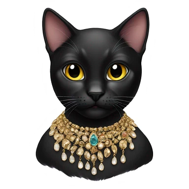black cat with jewellery  sticker