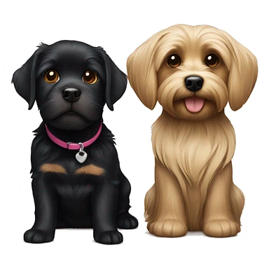 Yorkie and black lab together  sticker
