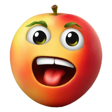 Shocked face on a fruit sticker