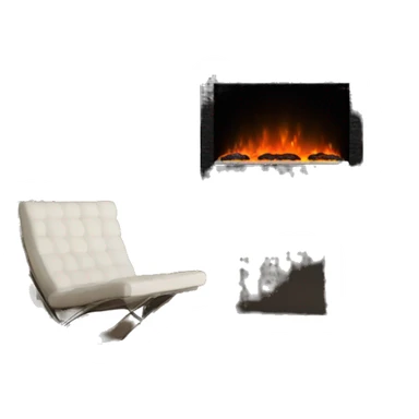 electric fireplace floating on wall sticker