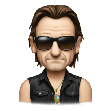 bono wearing a shirt written on world peace  sticker