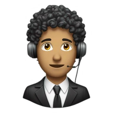 curly hair male lawyer listening to music sticker