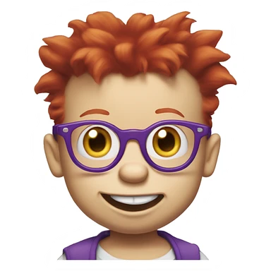 rugrats spike Redhead baby with purple glasses sticker