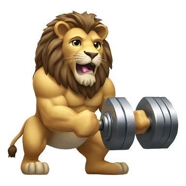 lion lifting dumbell sticker