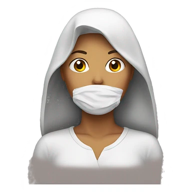 Female with covered mouth sticker