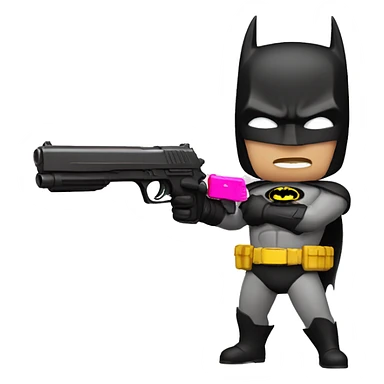 batman with pink gun sticker