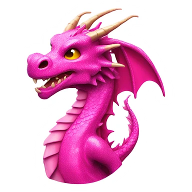 Hot pink glitter dragon breathing light pink fire  sticker