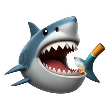 Shark smoking sticker