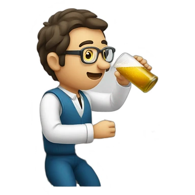 Chemist drinking beer sticker