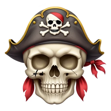 Skull with a pirate hat sticker