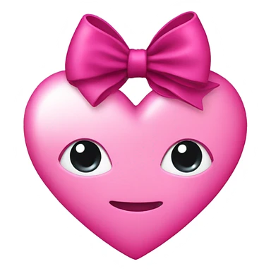 Pink heart with dark pink bow sticker