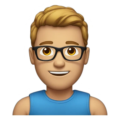 Muscular-Men-with-black-glasses-blue-eyes-and-short-chestnut-hair sticker