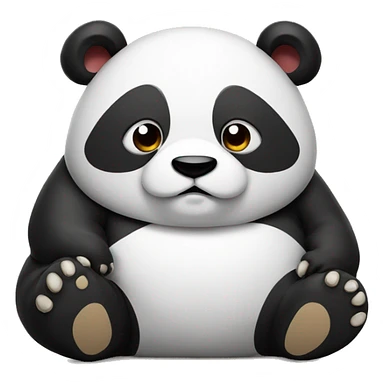 A chubby panda with a NOO sign  sticker