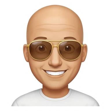 Bald guy with sunglasses smiling sticker