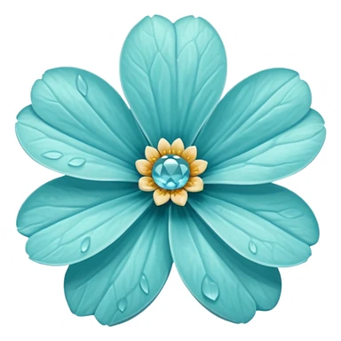 aquamarine flower sticker